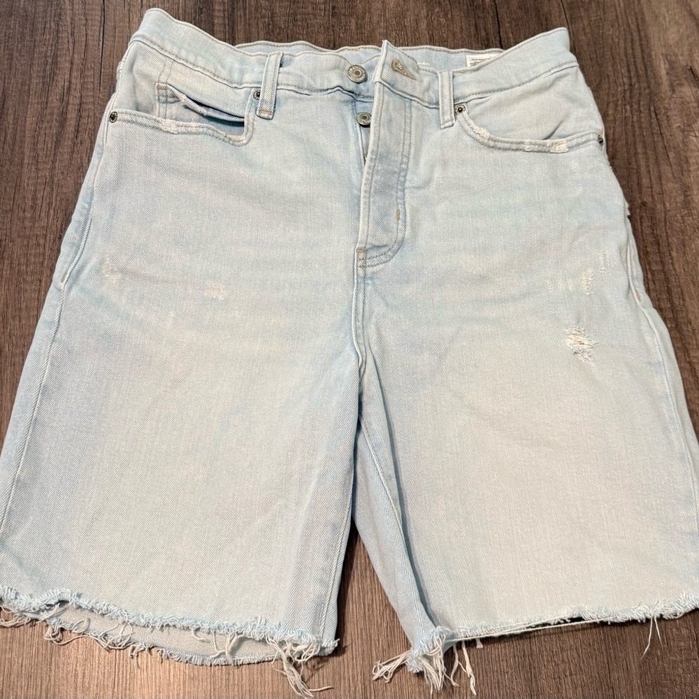 Old Navy Blue Jean Shorts Distressed Raw Hem